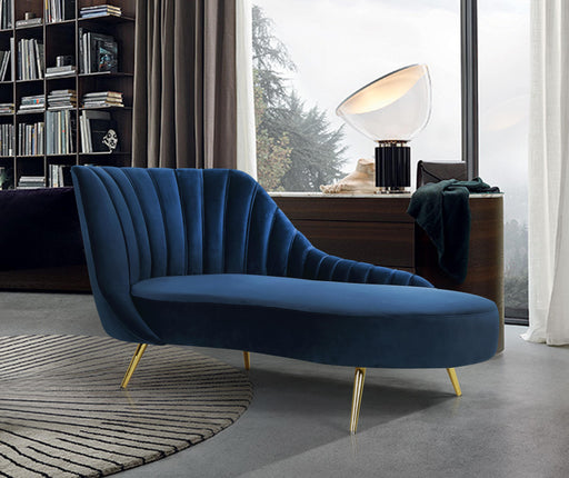 Margo Navy Velvet Chaise - Furniture Stars (Chicago, IL)