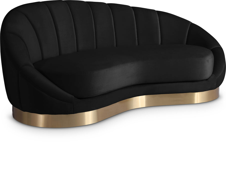 Shelly Black Velvet Chaise - Furniture Stars (Chicago, IL)
