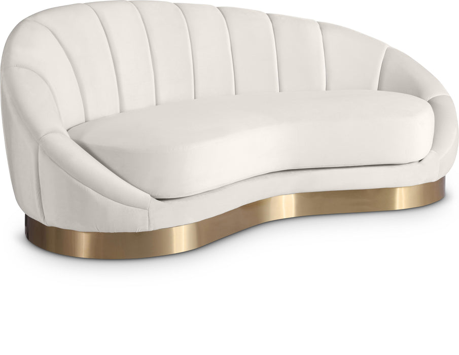 Shelly Cream Velvet Chaise - Furniture Stars (Chicago, IL)