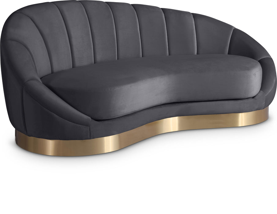 Shelly Grey Velvet Chaise - Furniture Stars (Chicago, IL)
