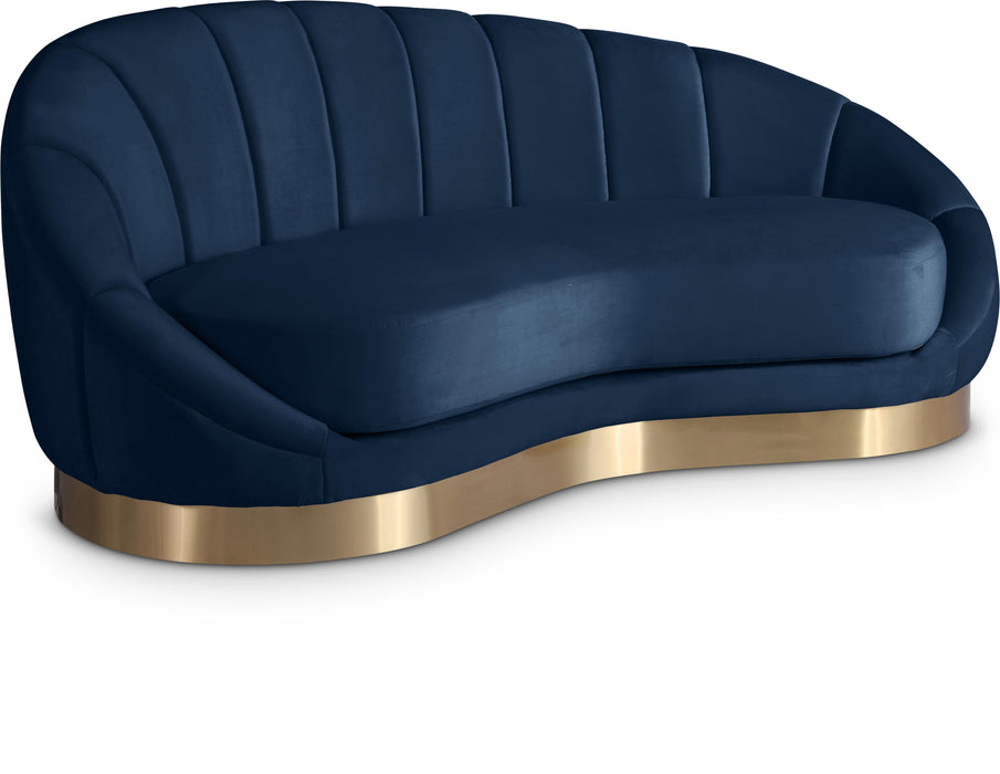 Shelly Navy Velvet Chaise - Furniture Stars (Chicago, IL)