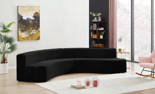 Curl Black Velvet 2pc. Sectional - Furniture Stars (Chicago, IL)