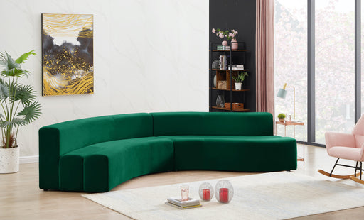 Curl Green Velvet 2pc. Sectional - Furniture Stars (Chicago, IL)