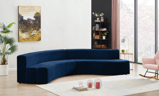 Curl Navy Velvet 2pc. Sectional - Furniture Stars (Chicago, IL)