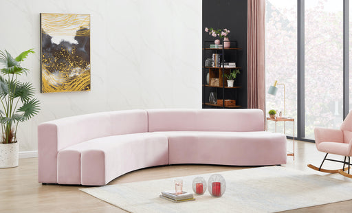 Curl Pink Velvet 2pc. Sectional - Furniture Stars (Chicago, IL)