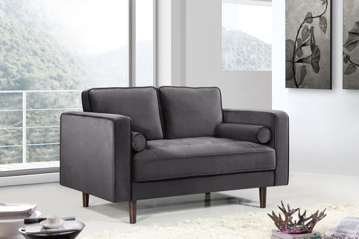 Emily Grey Velvet Loveseat - Furniture Stars (Chicago, IL)