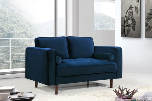 Emily Navy Velvet Loveseat - Furniture Stars (Chicago, IL)