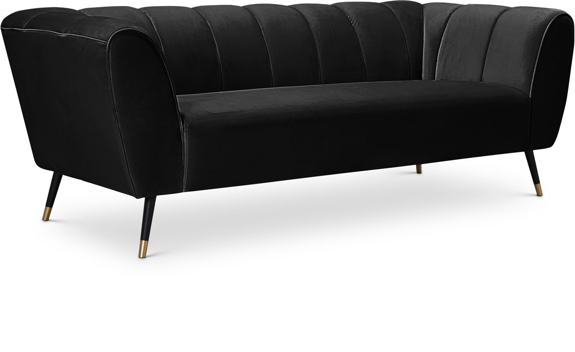 Beaumont Black Velvet Sofa - Furniture Stars (Chicago, IL)