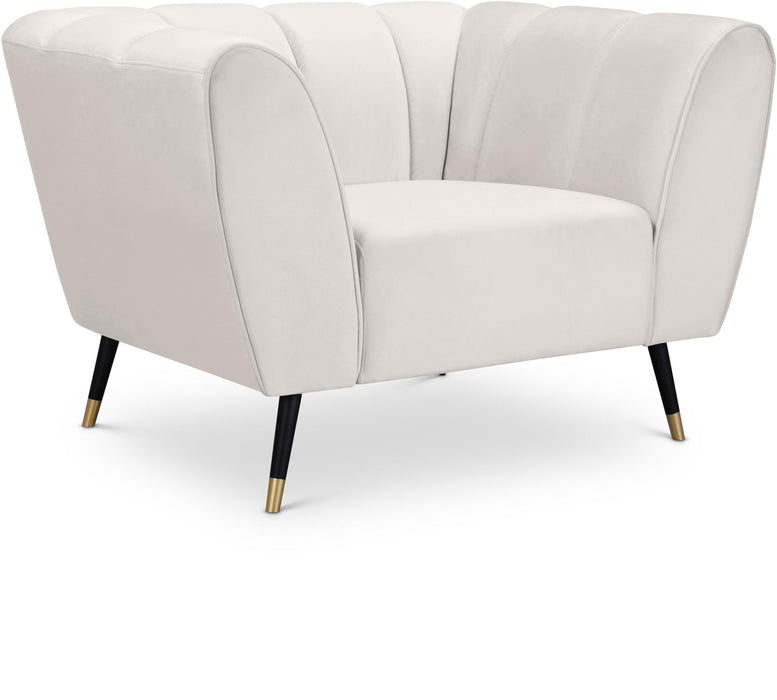 Beaumont Cream Velvet Chair - Furniture Stars (Chicago, IL)