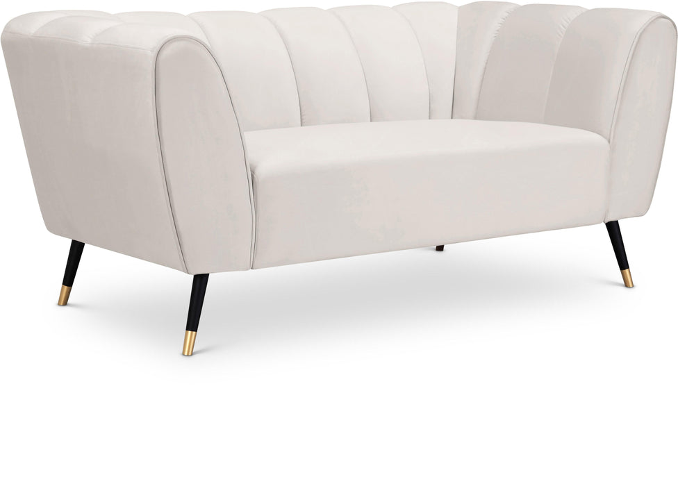 Beaumont Cream Velvet Loveseat - Furniture Stars (Chicago, IL)