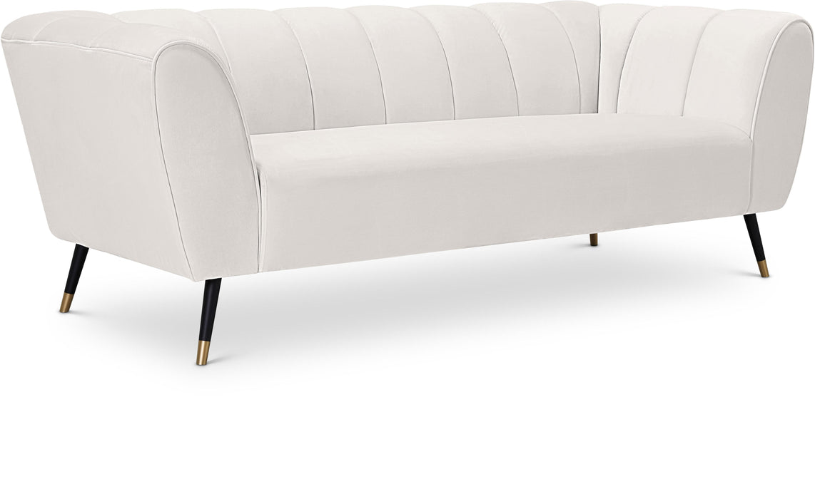 Beaumont Cream Velvet Sofa - Furniture Stars (Chicago, IL)
