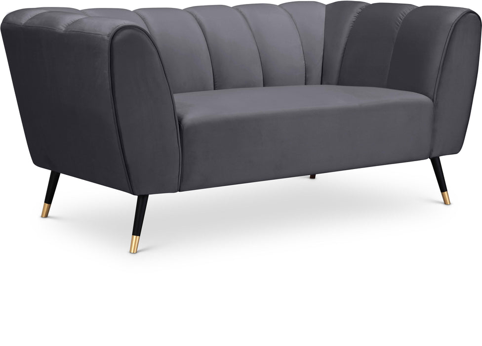 Beaumont Grey Velvet Loveseat - Furniture Stars (Chicago, IL)