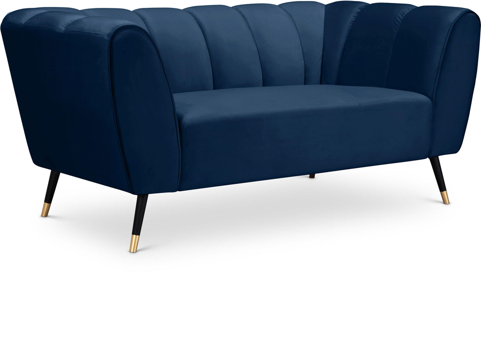 Beaumont Navy Velvet Loveseat - Furniture Stars (Chicago, IL)