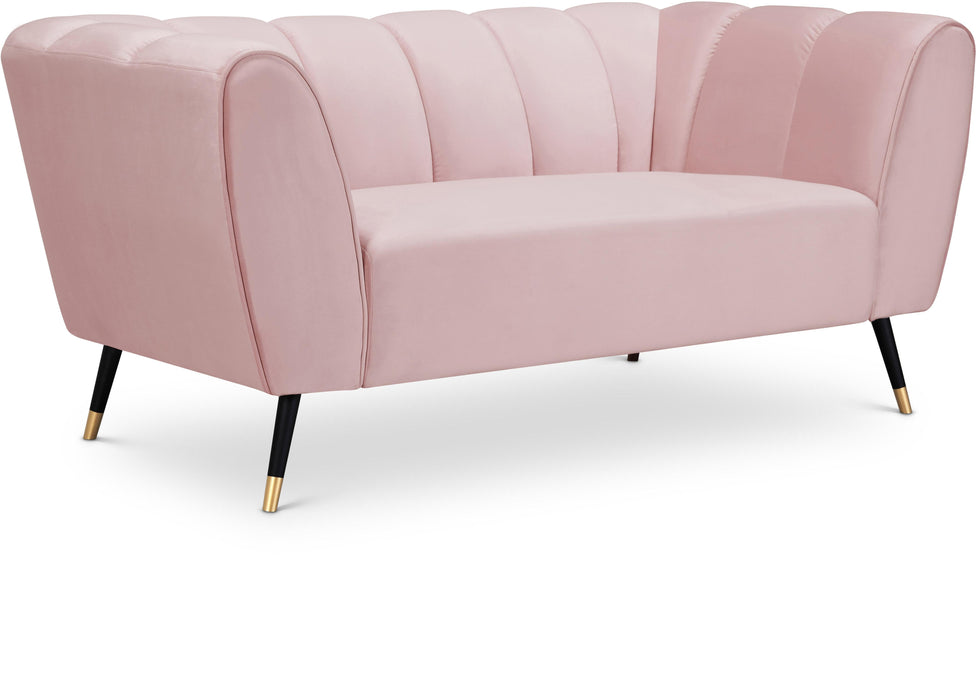 Beaumont Pink Velvet Loveseat - Furniture Stars (Chicago, IL)