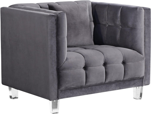 Mariel Grey Velvet Chair - Furniture Stars (Chicago, IL)