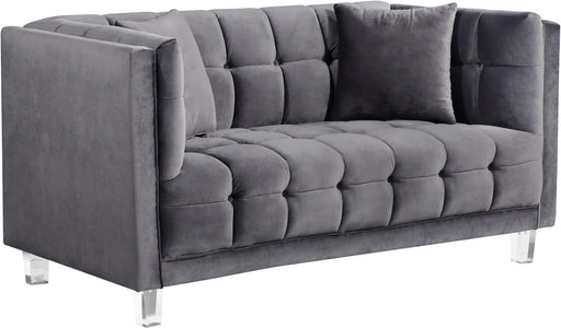 Mariel Grey Velvet Loveseat - Furniture Stars (Chicago, IL)