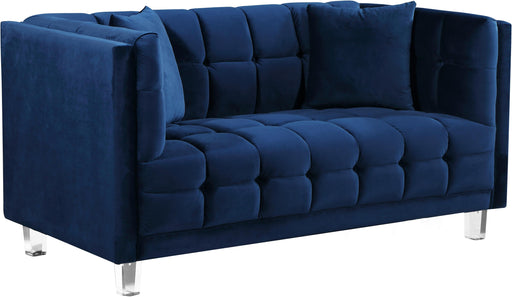 Mariel Navy Velvet Loveseat - Furniture Stars (Chicago, IL)