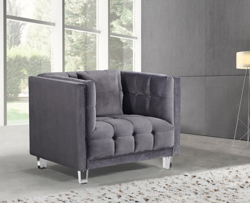 Mariel Grey Velvet Chair - Furniture Stars (Chicago, IL)