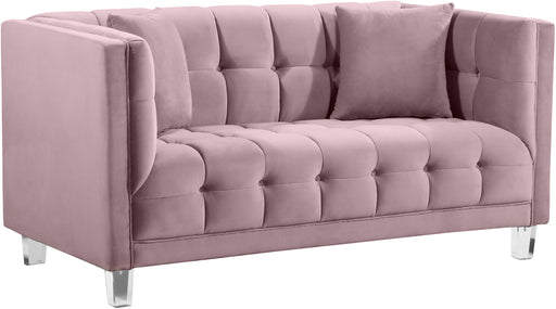 Mariel Pink Velvet Loveseat - Furniture Stars (Chicago, IL)