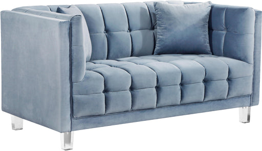 Mariel Sky Blue Velvet Loveseat - Furniture Stars (Chicago, IL)