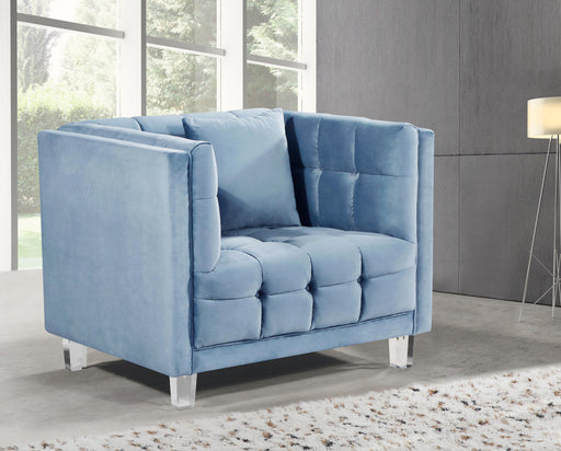 Mariel Sky Blue Velvet Chair - Furniture Stars (Chicago, IL)
