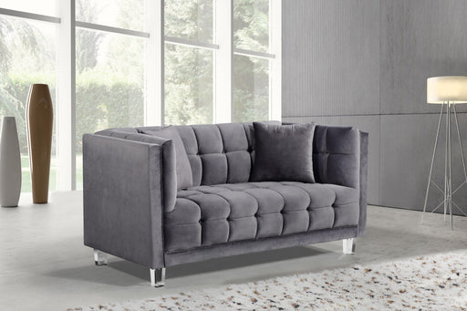 Mariel Grey Velvet Loveseat - Furniture Stars (Chicago, IL)