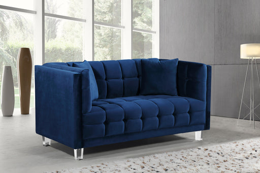 Mariel Navy Velvet Loveseat - Furniture Stars (Chicago, IL)