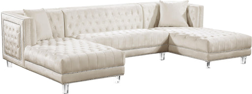 Moda Cream Velvet 3pc. Sectional - Furniture Stars (Chicago, IL)