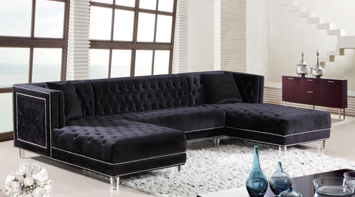 Moda Black Velvet 3pc. Sectional - Furniture Stars (Chicago, IL)