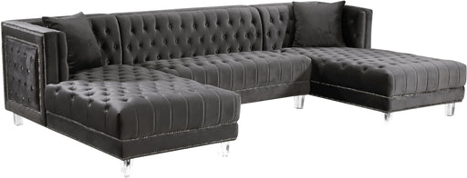Moda Grey Velvet 3pc. Sectional - Furniture Stars (Chicago, IL)