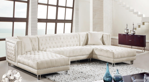 Moda Cream Velvet 3pc. Sectional - Furniture Stars (Chicago, IL)