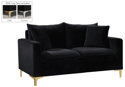 Naomi Black Velvet Loveseat - Furniture Stars (Chicago, IL)