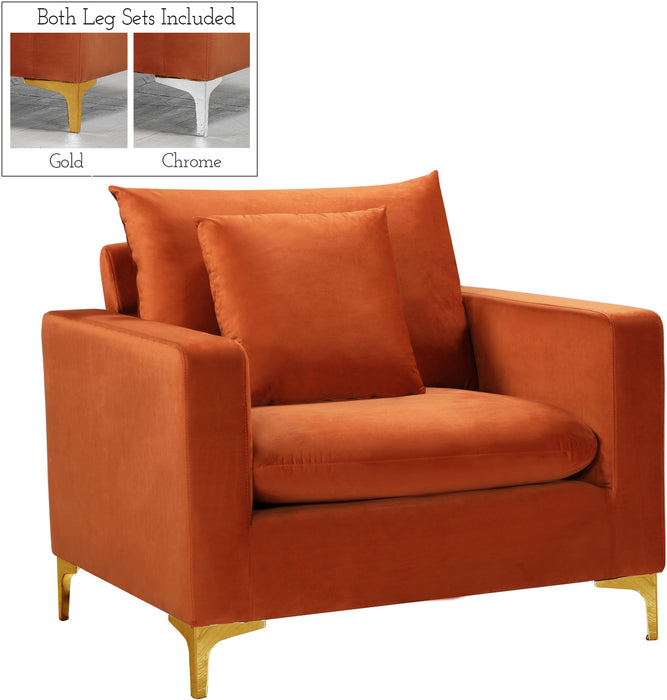 Naomi Cognac Velvet Chair - Furniture Stars (Chicago, IL)