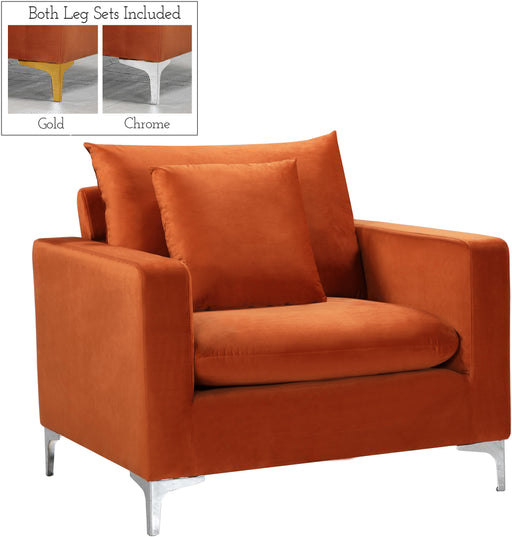 Naomi Cognac Velvet Chair - Furniture Stars (Chicago, IL)