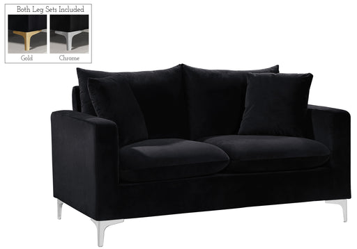Naomi Black Velvet Loveseat - Furniture Stars (Chicago, IL)