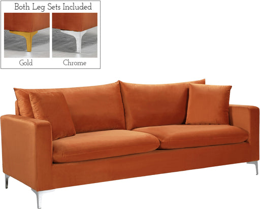 Naomi Cognac Velvet Sofa - Furniture Stars (Chicago, IL)
