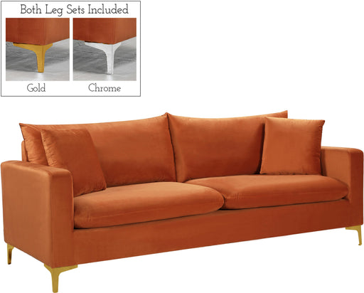 Naomi Cognac Velvet Sofa - Furniture Stars (Chicago, IL)