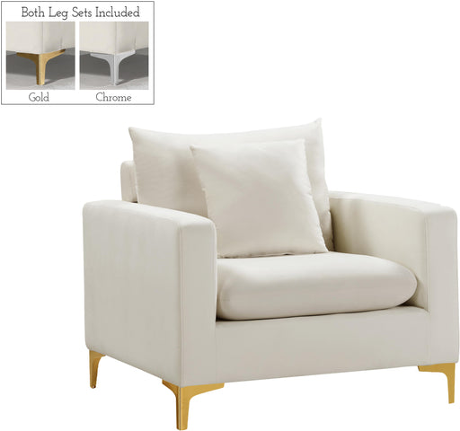 Naomi Cream Velvet Chair - Furniture Stars (Chicago, IL)