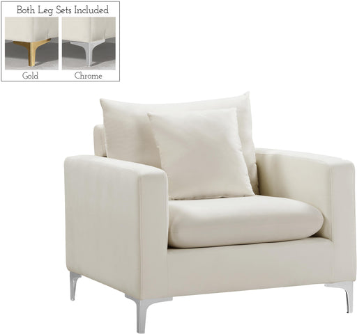 Naomi Cream Velvet Chair - Furniture Stars (Chicago, IL)