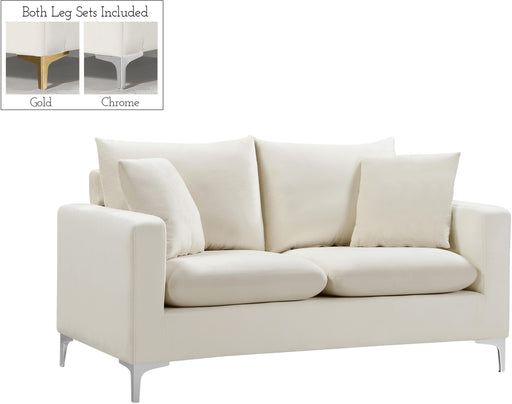 Naomi Cream Velvet Loveseat - Furniture Stars (Chicago, IL)