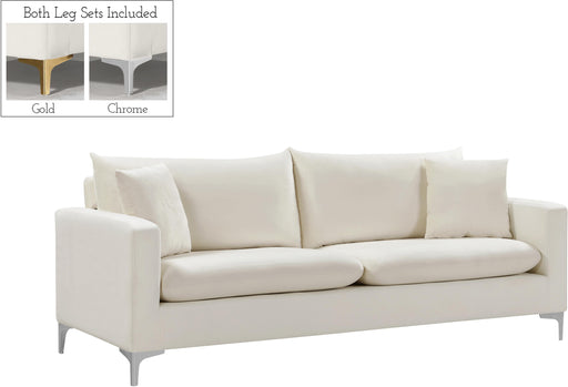 Naomi Cream Velvet Sofa - Furniture Stars (Chicago, IL)