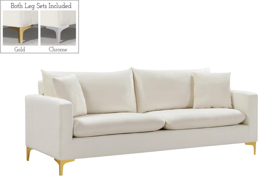 Naomi Cream Velvet Sofa - Furniture Stars (Chicago, IL)