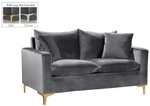 Naomi Grey Velvet Loveseat - Furniture Stars (Chicago, IL)