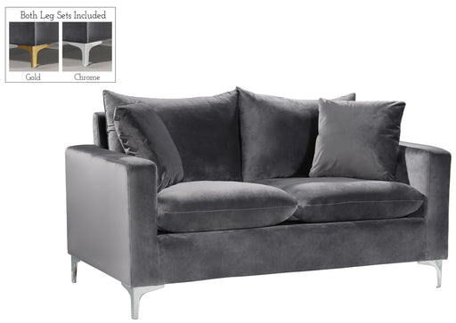 Naomi Grey Velvet Loveseat - Furniture Stars (Chicago, IL)