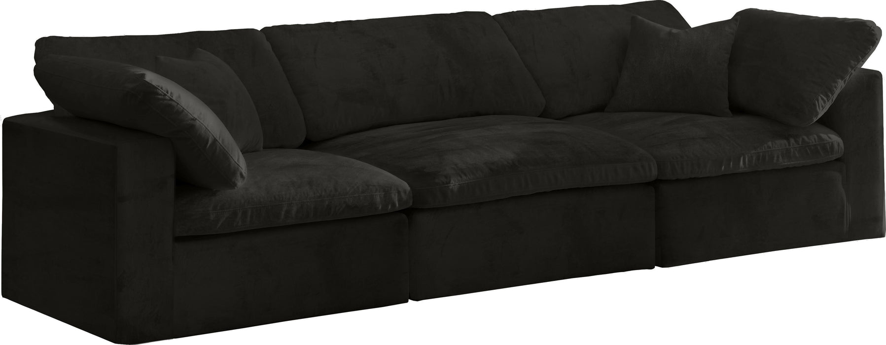 Cozy Black Velvet Cloud Modular Sofa - Furniture Stars (Chicago, IL)