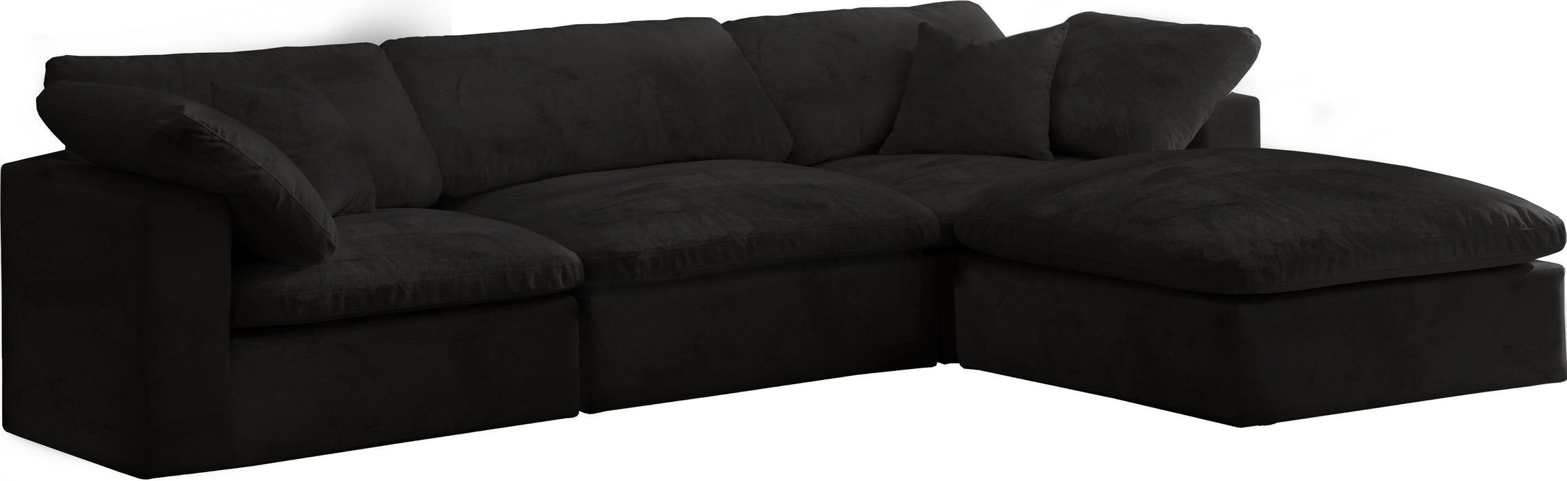 Cozy Black Velvet Cloud Modular Sectional - Furniture Stars (Chicago, IL)