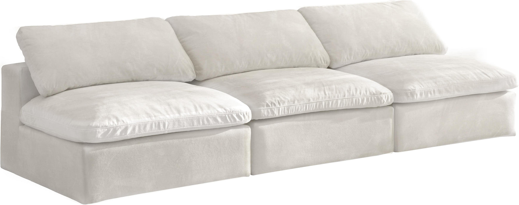 Cozy Cream Velvet Cloud Modular Armless Sofa - Furniture Stars (Chicago, IL)