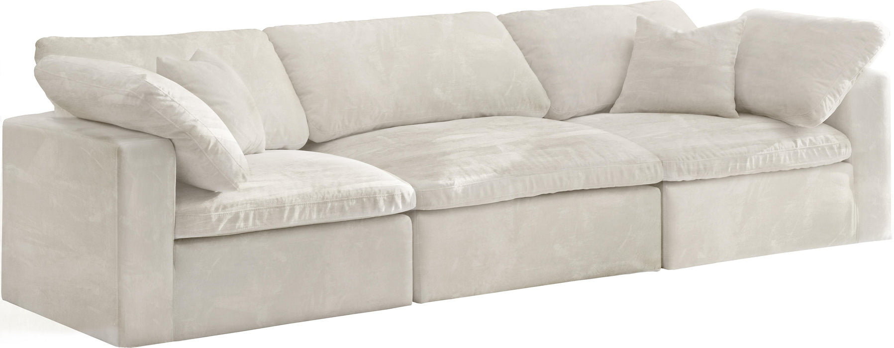Cozy Cream Velvet Cloud Modular Sofa - Furniture Stars (Chicago, IL)