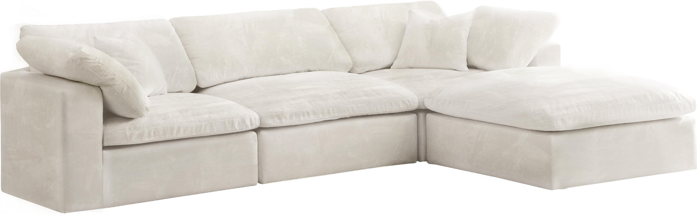 Cozy Cream Velvet Cloud Modular Sectional - Furniture Stars (Chicago, IL)