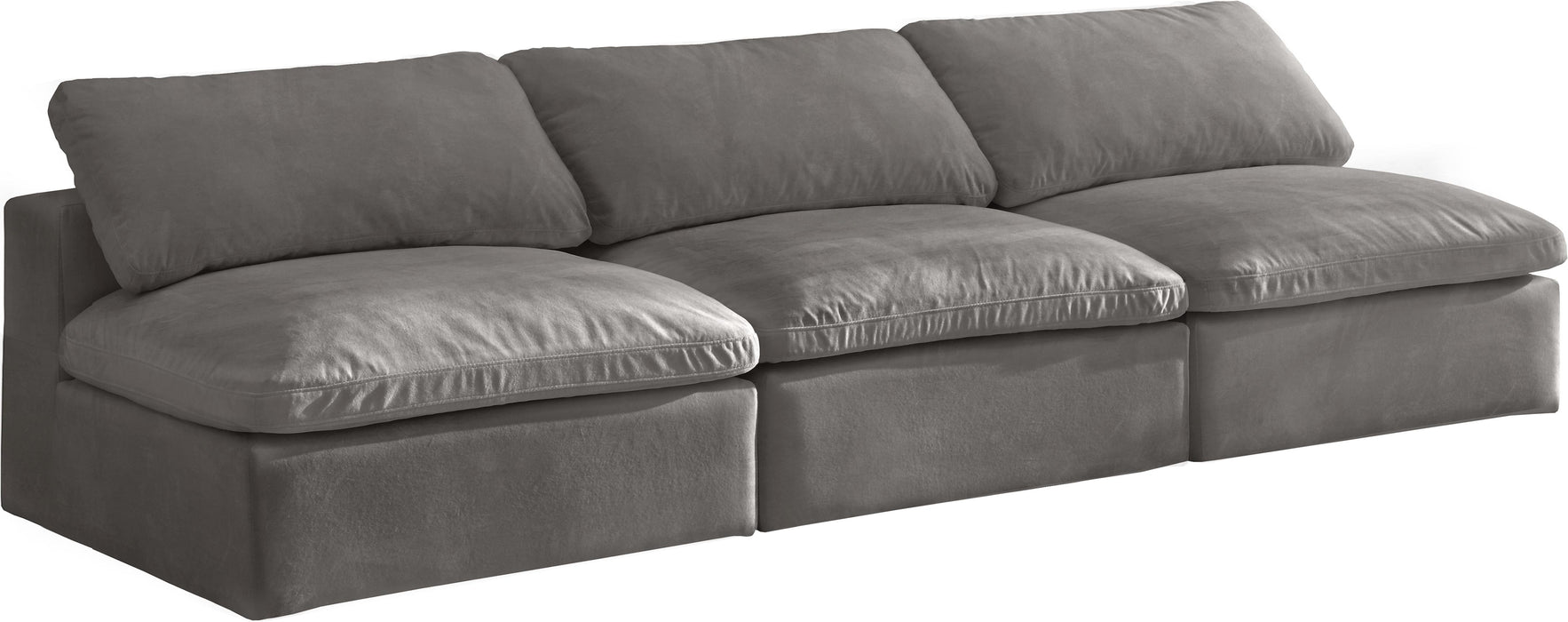 Cozy Grey Velvet Cloud Modular Armless Sofa - Furniture Stars (Chicago, IL)